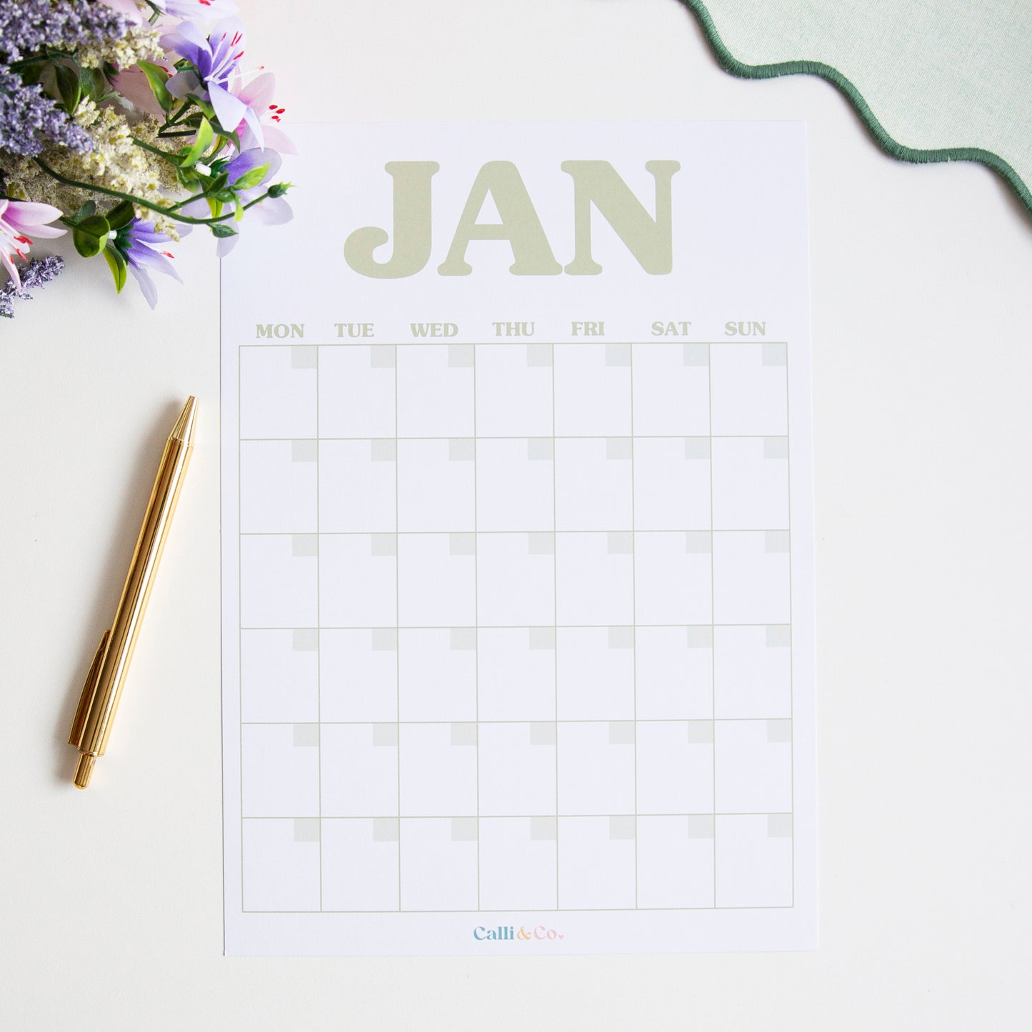 Large A4 Monthly Wall Planner | XL Colourful Planner | Perpetual Undated Design | Individual Pages