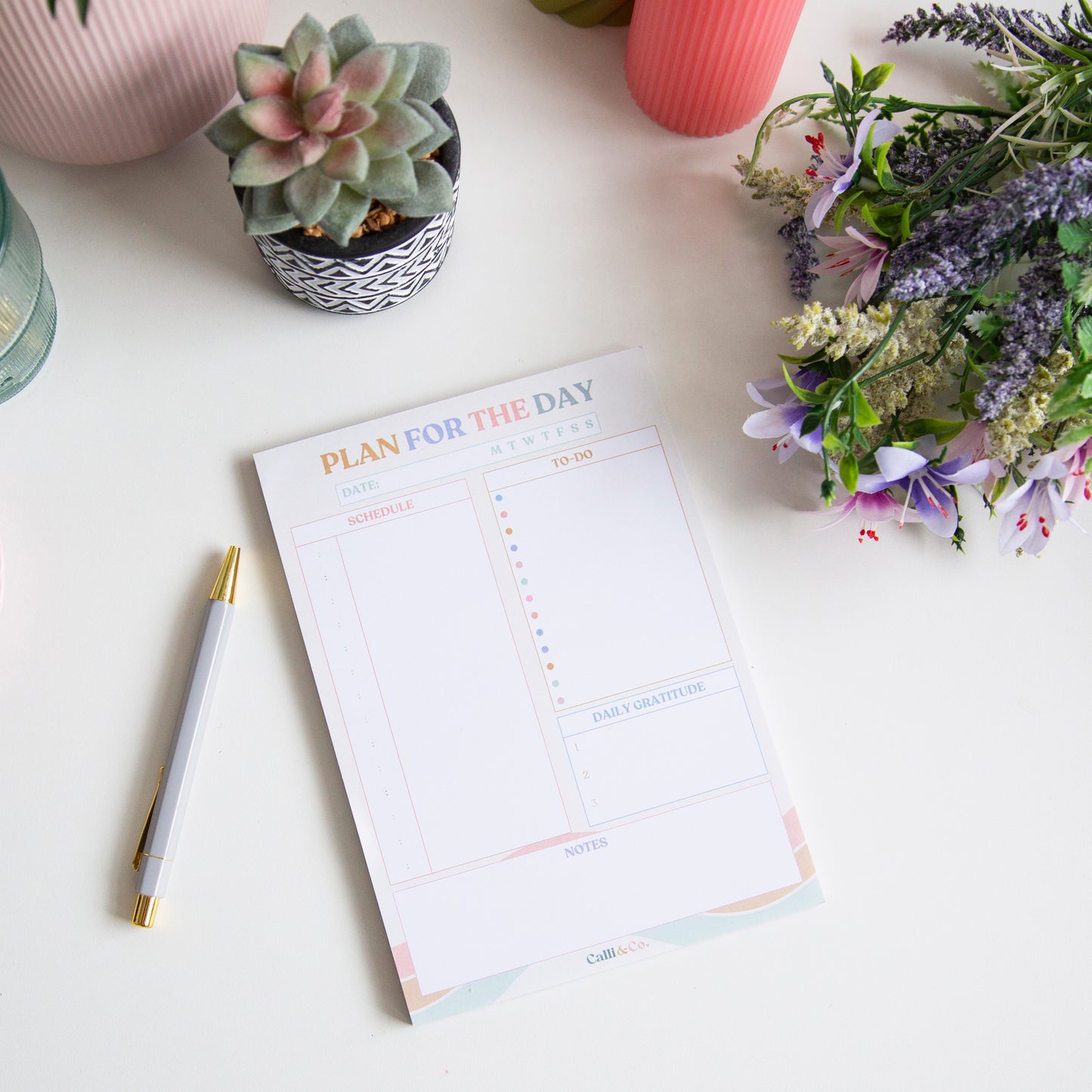 A5 Daily Planner Pad | Hourly Schedule & To-Do List | Productivity Desk Notepad | Everyday Planner | WFH Desk Pad | Optional Magnetic Pad