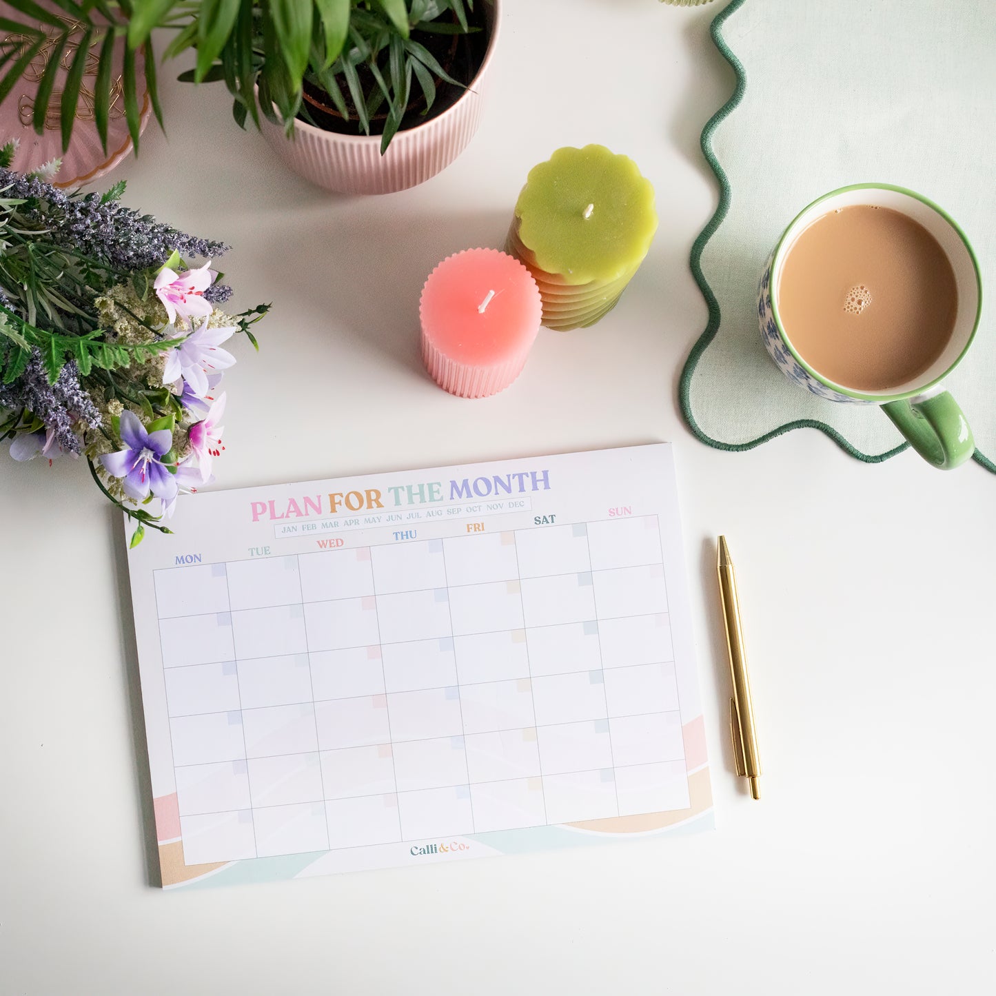 A4 Monthly Planner Pad | Undated Planner | Monthly Notepad | Monthly Planner | To-Do List Desk Pad Planner | WFH Desk Planner