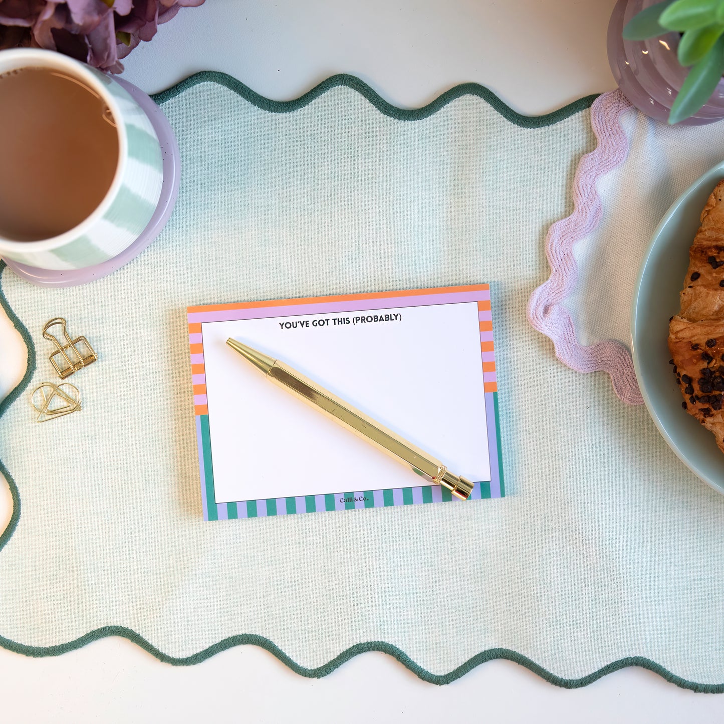 A6 Desk Notepad – Colourful Stationery, 50 Tear-Off Sheets