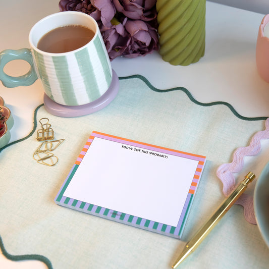 A6 Desk Notepad – Colourful Stationery, 50 Tear-Off Sheets