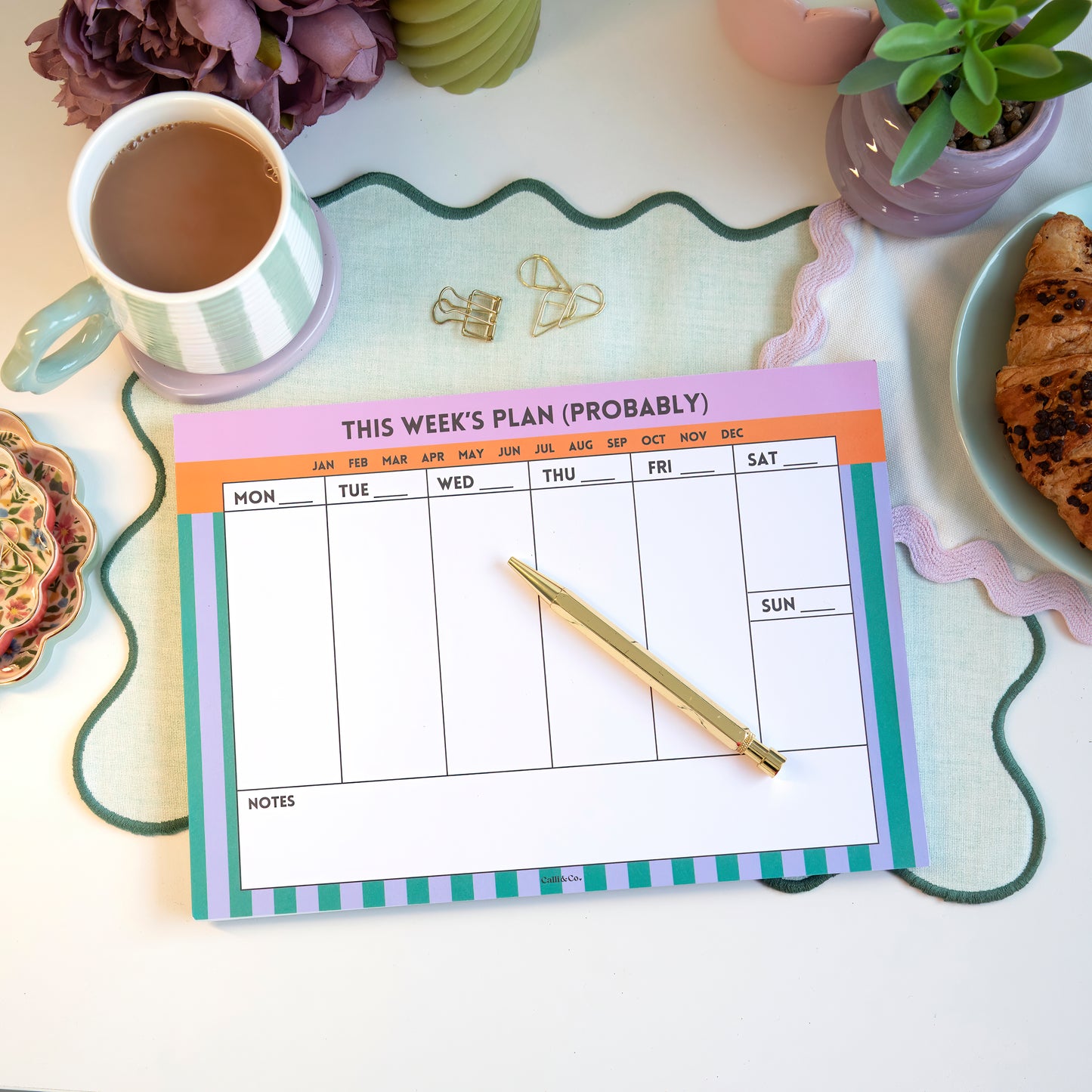 Colourful Stationery Bundle – Weekly Planner, Notepad, To-Do List