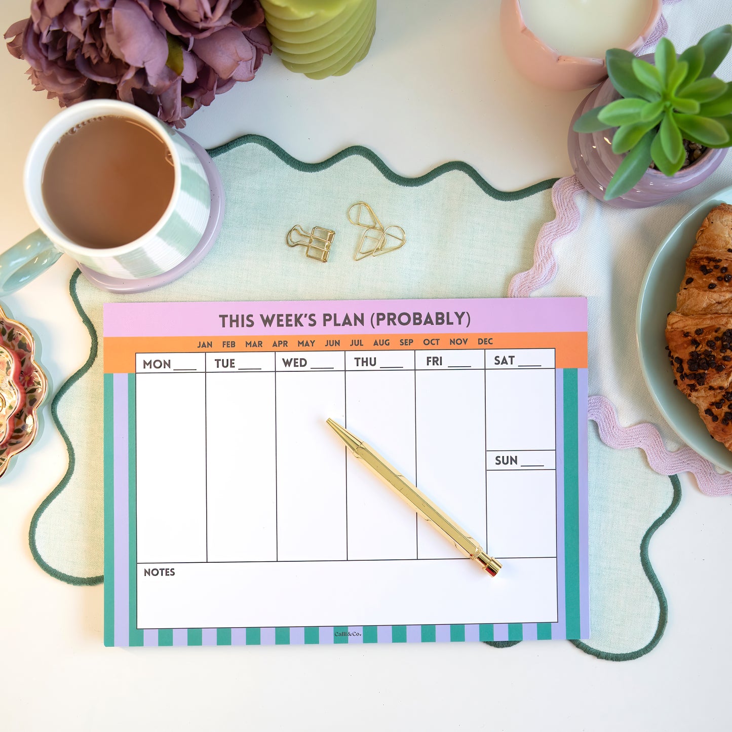 Bright A4 Weekly Planner Pad | Colorful Desk Notepad