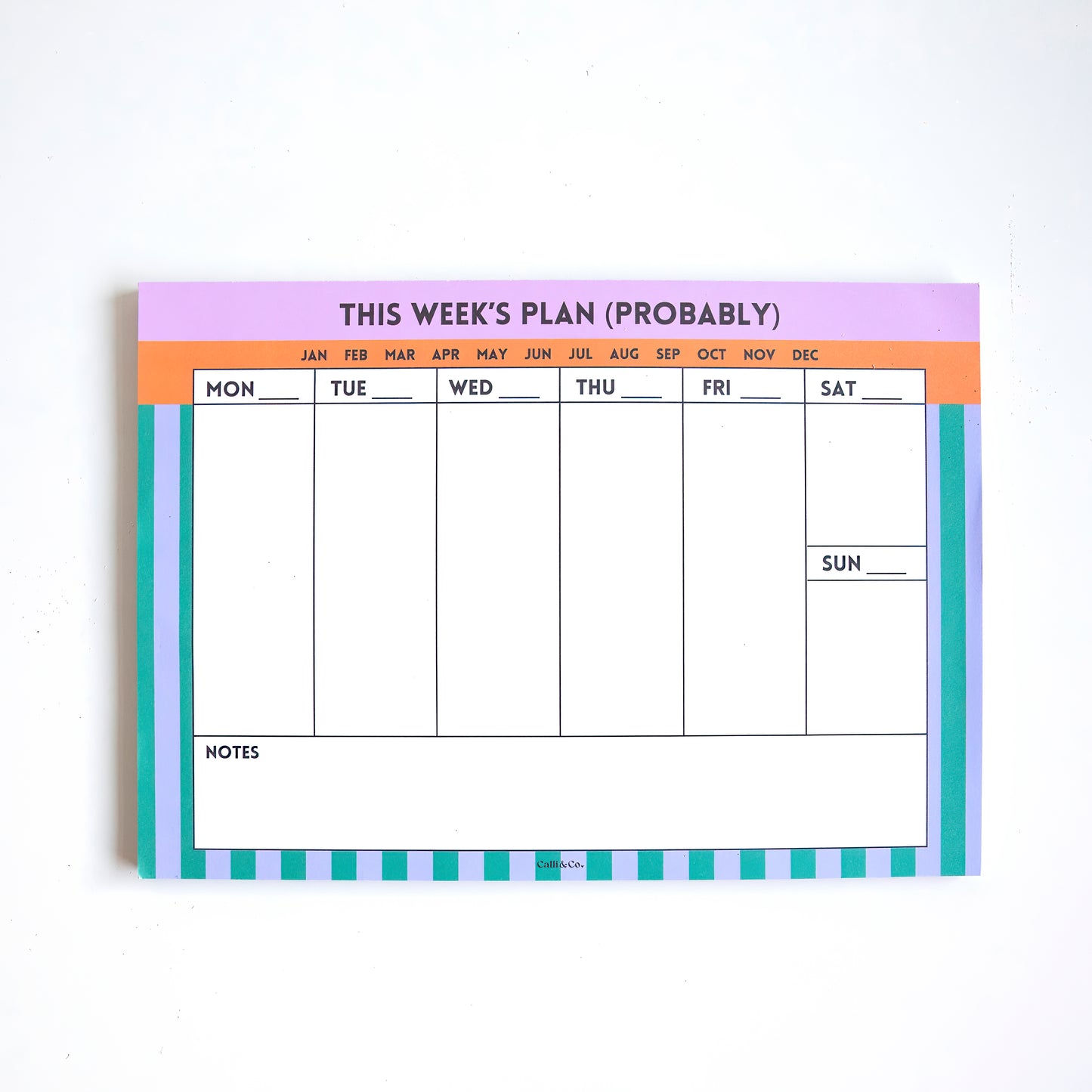 Bright A4 Weekly Planner Pad | Colorful Desk Notepad