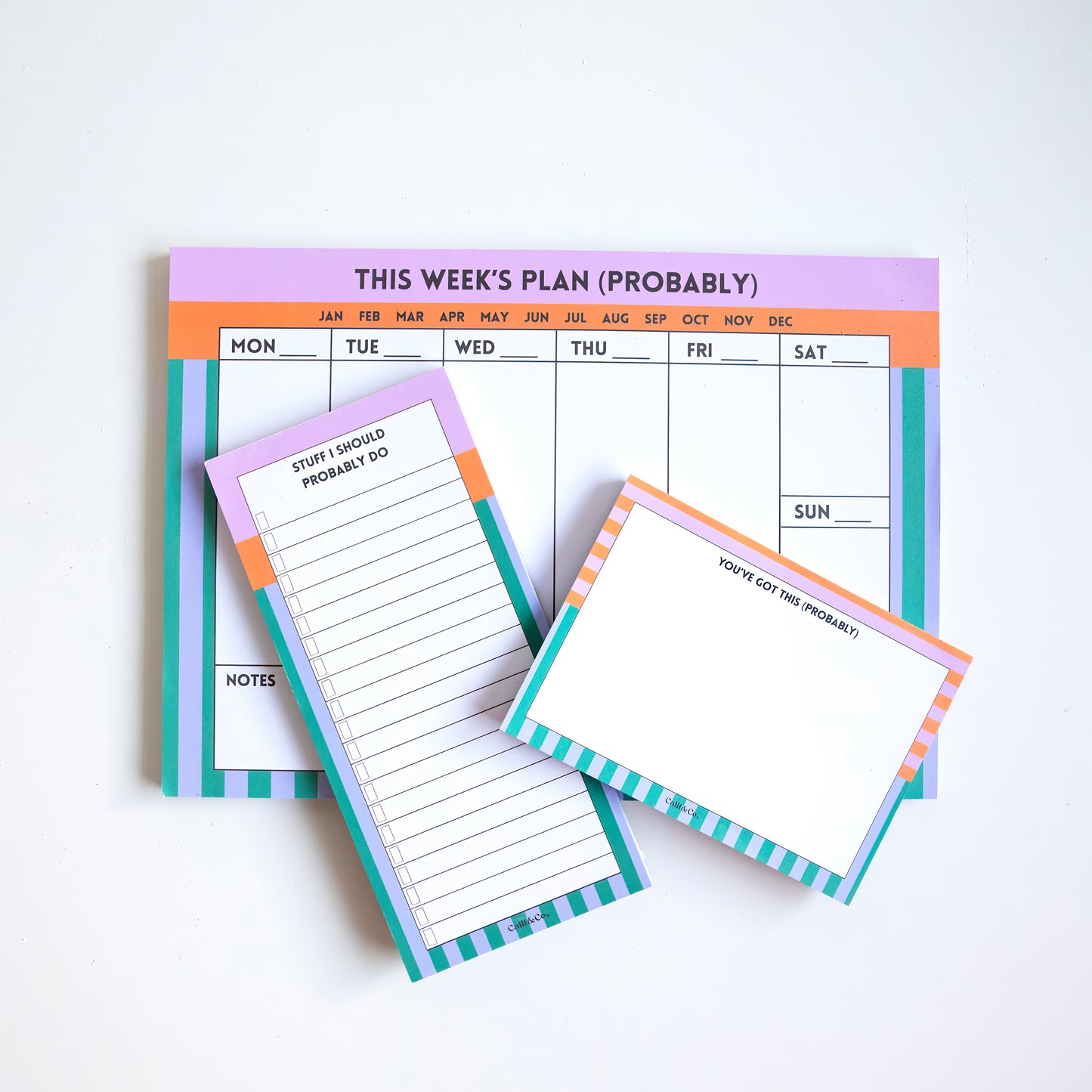 Colourful Stationery Bundle – Weekly Planner, Notepad, To-Do List